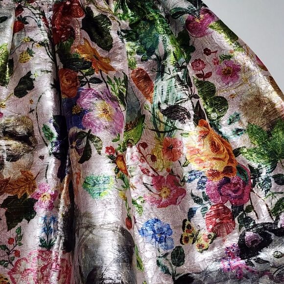 H&M Girls Nathalie Lété Jacquard Weave Metallic Shimmer Elegant Dress Size 8 - Picture 9 of 13